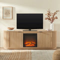 Meuble TV de cheminée cannelé Coastal Oak/Mocha 70 po, 1 personne