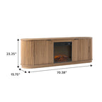 Meuble TV de cheminée cannelé Coastal Oak/Mocha 70 po, 1 personne