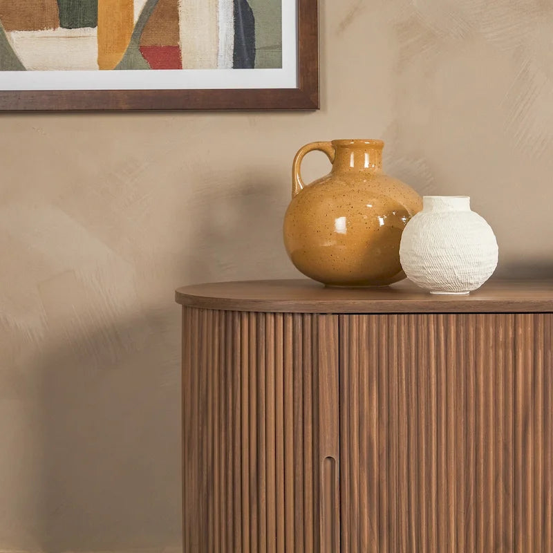 Meuble TV de cheminée cannelé Coastal Oak/Mocha 70 po, 1 personne