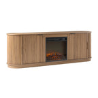 Meuble TV de cheminée cannelé Coastal Oak/Mocha 70 po, 1 personne