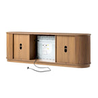 Meuble TV de cheminée cannelé Coastal Oak/Mocha 70 po, 1 personne