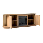 Meuble TV de cheminée cannelé Coastal Oak/Mocha 70 po, 1 personne