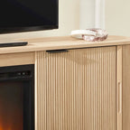 Meuble TV de cheminée cannelé Coastal Oak/Mocha 70 po, 1 personne