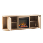 Meuble TV de cheminée cannelé Coastal Oak/Mocha 70 po, 1 personne