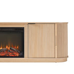 Meuble TV de cheminée cannelé Coastal Oak/Mocha 70 po, 1 personne