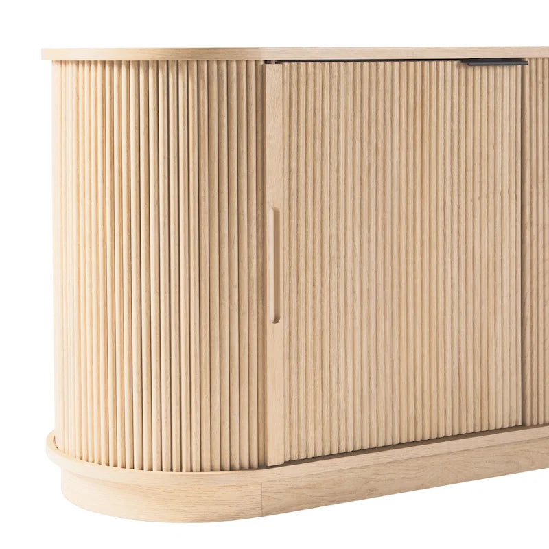 Meuble TV de cheminée cannelé Coastal Oak/Mocha 70 po, 1 personne