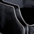 Fauteuil de club en velours bleu/noir à dossier haut, 1 personne
