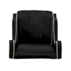 Fauteuil de club en velours bleu/noir à dossier haut, 1 personne