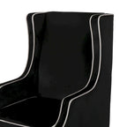 Fauteuil de club en velours bleu/noir à dossier haut, 1 personne