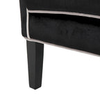Fauteuil de club en velours bleu/noir à dossier haut, 1 personne