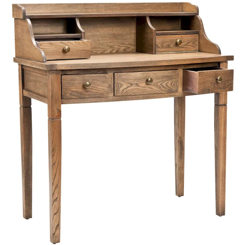 Bureau 7 couleurs à 5 tiroirs avec rangements intégrés, 1 personne