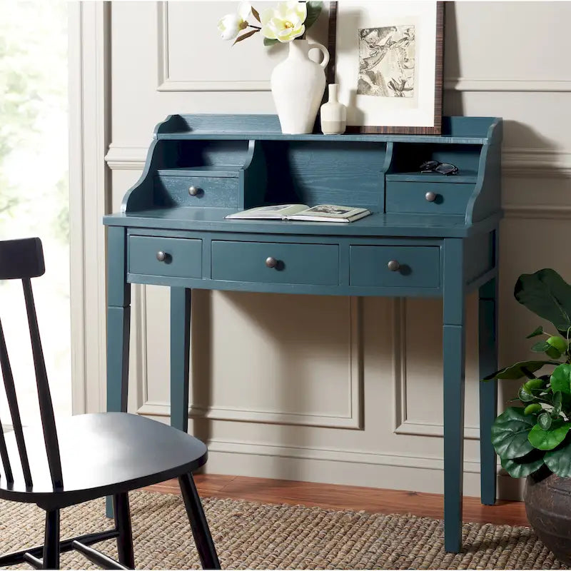 Bureau 7 couleurs à 5 tiroirs avec rangements intégrés, 1 personne