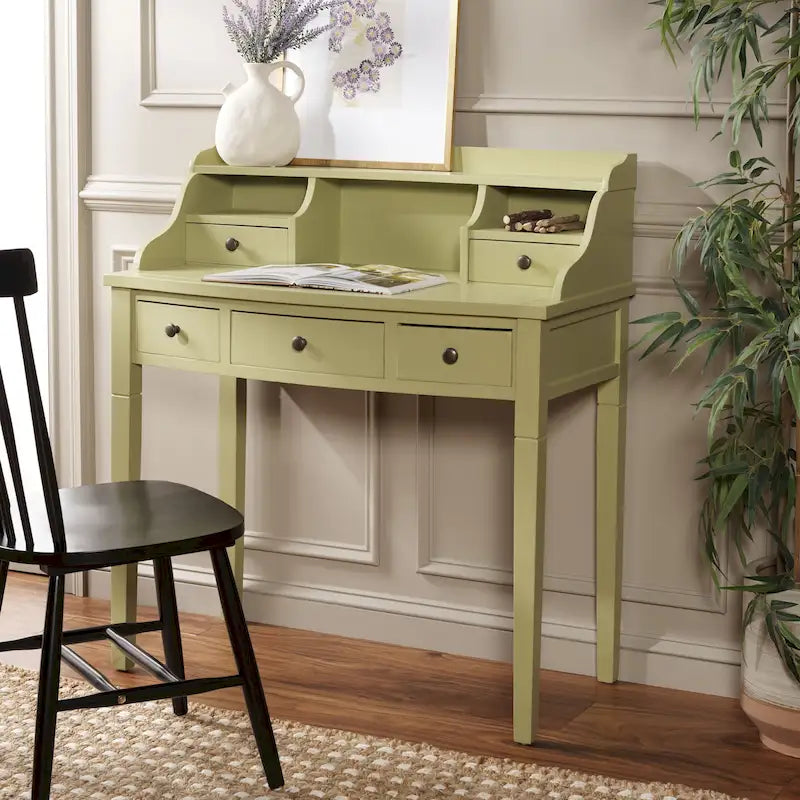 Bureau 7 couleurs à 5 tiroirs avec rangements intégrés, 1 personne