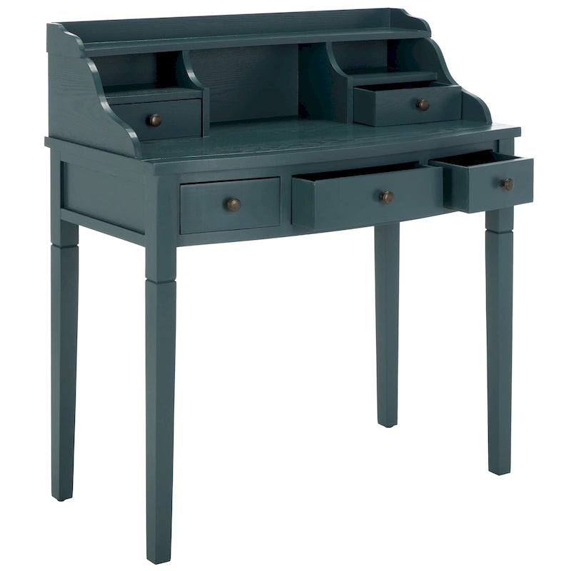 Bureau 7 couleurs à 5 tiroirs avec rangements intégrés, 1 personne