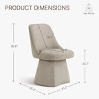 Chaise de salle à manger sans accoudoirs pivotante à 360°, en lin (Lin/Vert Mousse/Kaki), 1 place