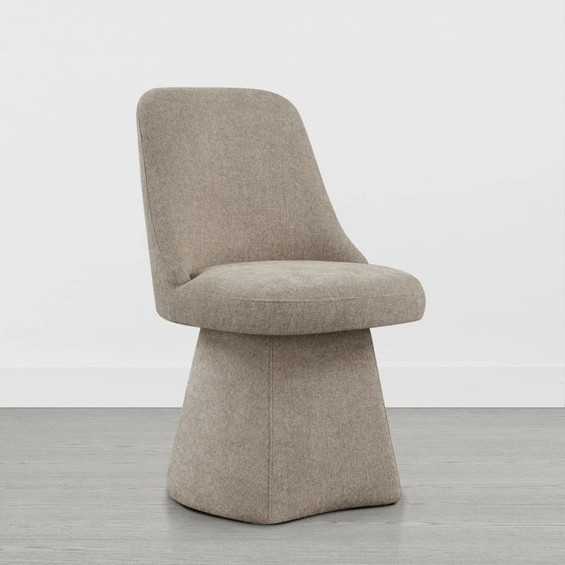 Chaise de salle à manger sans accoudoirs pivotante à 360°, en lin (Lin/Vert Mousse/Kaki), 1 place