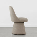 Chaise de salle à manger sans accoudoirs pivotante à 360°, en lin (Lin/Vert Mousse/Kaki), 1 place