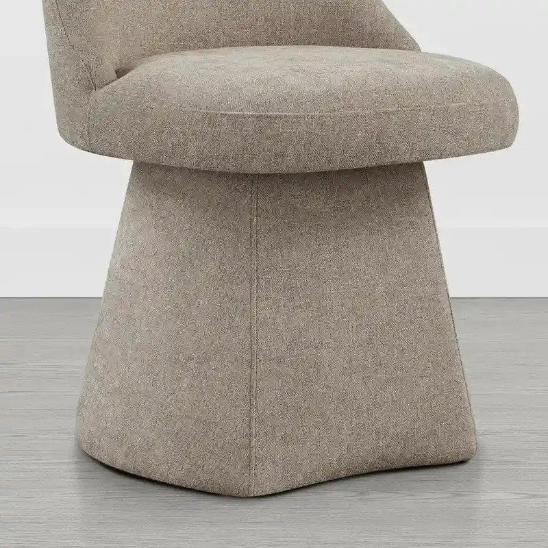 Chaise de salle à manger sans accoudoirs pivotante à 360°, en lin (Lin/Vert Mousse/Kaki), 1 place