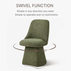 Chaise de salle à manger sans accoudoirs pivotante à 360°, en lin (Lin/Vert Mousse/Kaki), 1 place