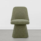 Chaise de salle à manger sans accoudoirs pivotante à 360°, en lin (Lin/Vert Mousse/Kaki), 1 place
