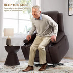 Fauteuil inclinable releveur beige/gris/multicolore avec massage et chaleur, 1 personne