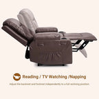 Fauteuil inclinable releveur beige/gris/multicolore avec massage et chaleur, 1 personne