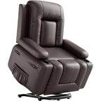 Fauteuil inclinable releveur beige/gris/multicolore avec massage et chaleur, 1 personne