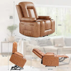 Fauteuil inclinable releveur beige/gris/multicolore avec massage et chaleur, 1 personne