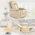 Fauteuil inclinable releveur beige/gris/multicolore avec massage et chaleur, 1 personne