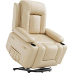 Fauteuil inclinable releveur beige/gris/multicolore avec massage et chaleur, 1 personne