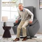 Fauteuil inclinable releveur beige/gris/multicolore avec massage et chaleur, 1 personne