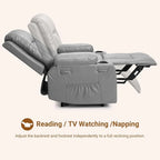 Fauteuil inclinable releveur beige/gris/multicolore avec massage et chaleur, 1 personne