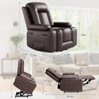 Fauteuil inclinable releveur beige/gris/multicolore avec massage et chaleur, 1 personne