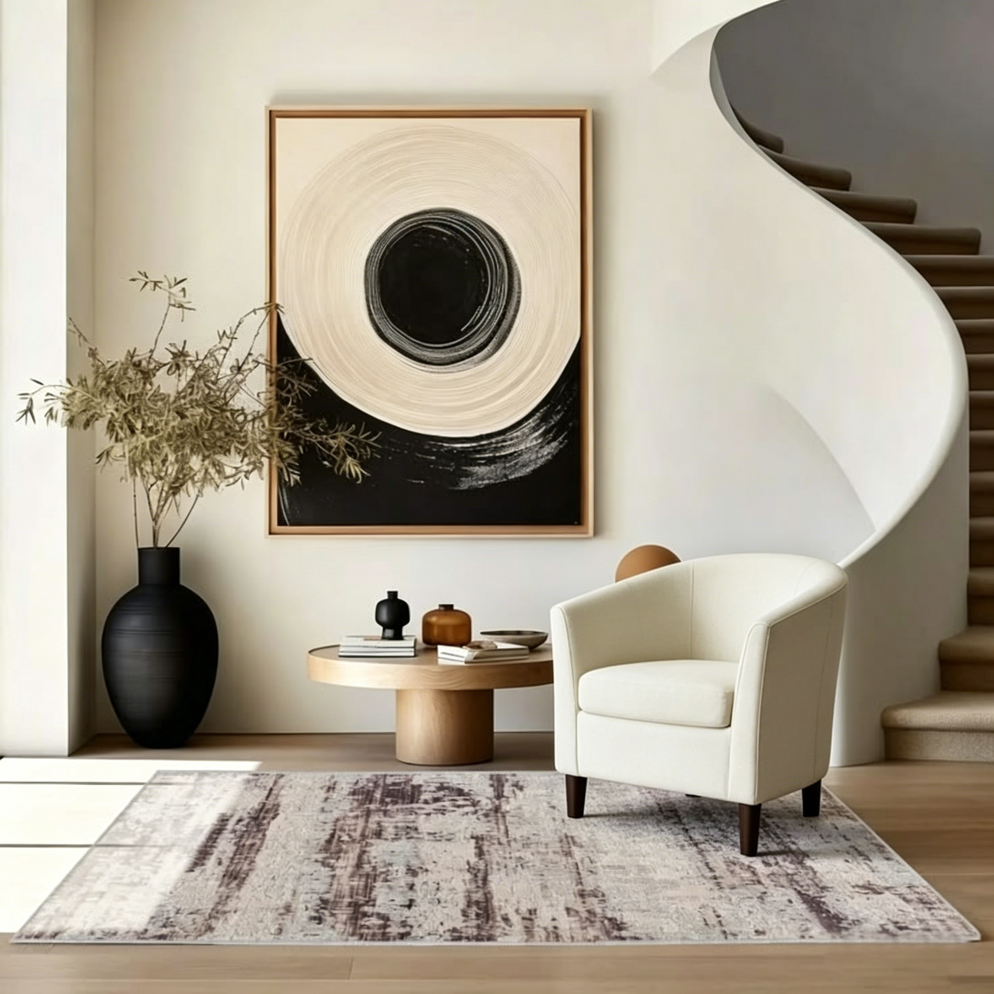 Fauteuil d'appoint baril moderne en bouclette 5 coloris avec pieds en bois pour 2 (Lot de 2)