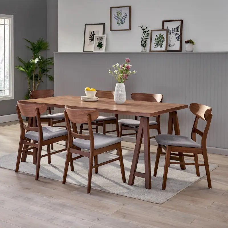 Idalia Mid-Century Modern 7 Piece Dining Set by Christopher Knight Home