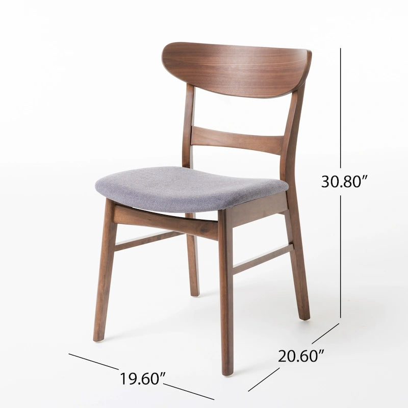 Ensemble de salle à manger A-Frame style Mid-Century en noyer/chêne avec chaises rembourrées, 7 personnes