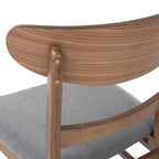 Ensemble de salle à manger A-Frame style Mid-Century en noyer/chêne avec chaises rembourrées, 7 personnes