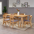 Ensemble de salle à manger A-Frame style Mid-Century en noyer/chêne avec chaises rembourrées, 7 personnes