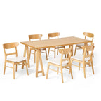 Ensemble de salle à manger A-Frame style Mid-Century en noyer/chêne avec chaises rembourrées, 7 personnes