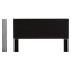 Tête de lit King size capitonnée en lin beige/gris/gris foncé avec oreilles