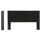 Tête de lit King size capitonnée en lin beige/gris/gris foncé avec oreilles