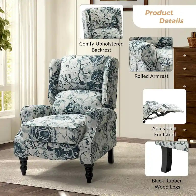 Fauteuil inclinable manuel avec oreilles, 1 place
