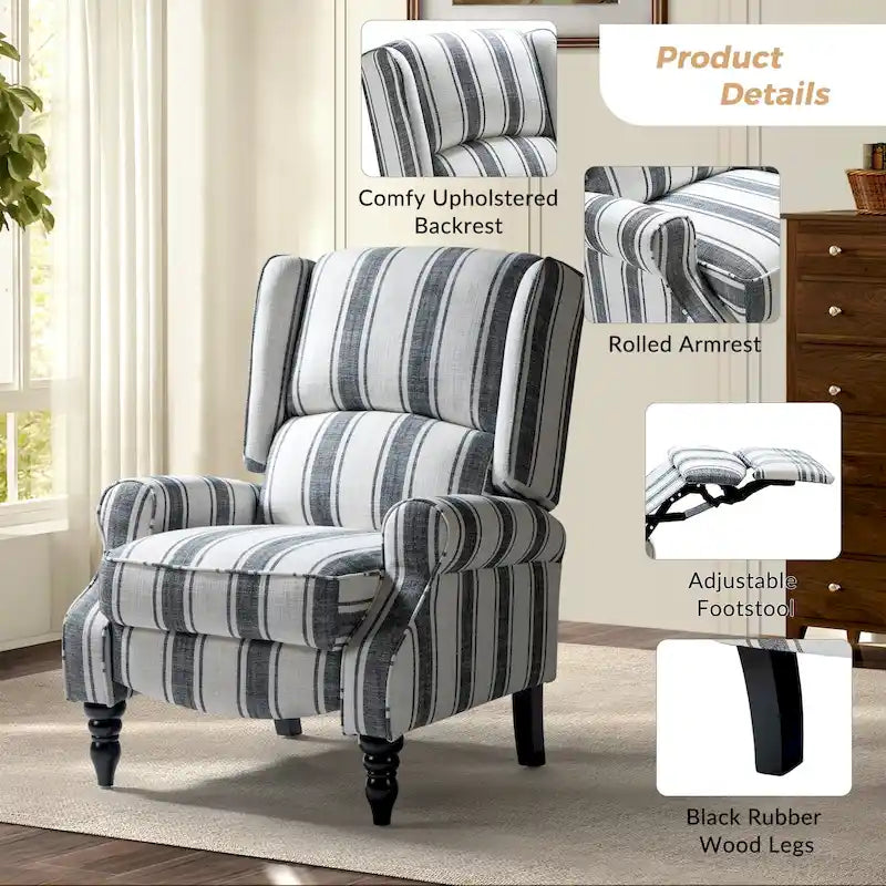 Fauteuil inclinable manuel avec oreilles, 1 place