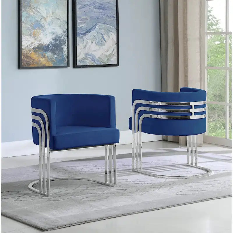Fauteuil d'appoint barillet en velours moderne 4 couleurs avec base chromée pour 1