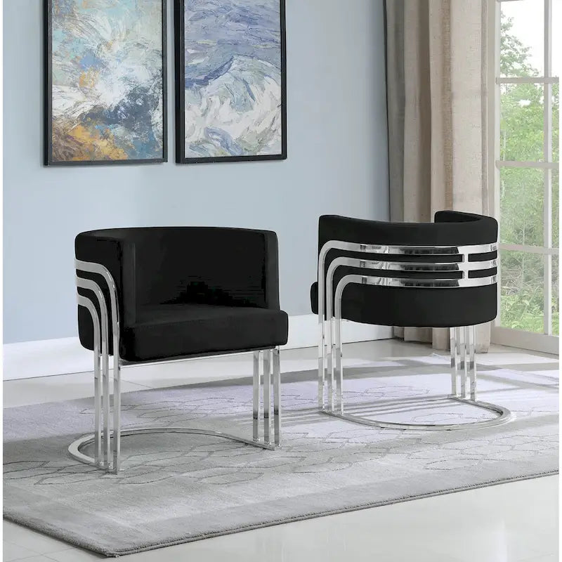 Fauteuil d'appoint barillet en velours moderne 4 couleurs avec base chromée pour 1