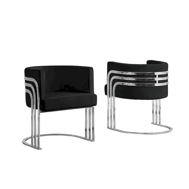 Fauteuil d'appoint barillet en velours moderne 4 couleurs avec base chromée pour 1