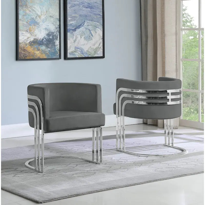 Fauteuil d'appoint barillet en velours moderne 4 couleurs avec base chromée pour 1
