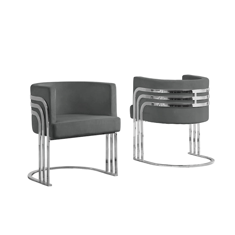 Fauteuil d'appoint barillet en velours moderne 4 couleurs avec base chromée pour 1