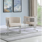 Fauteuil d'appoint barillet en velours moderne 4 couleurs avec base chromée pour 1