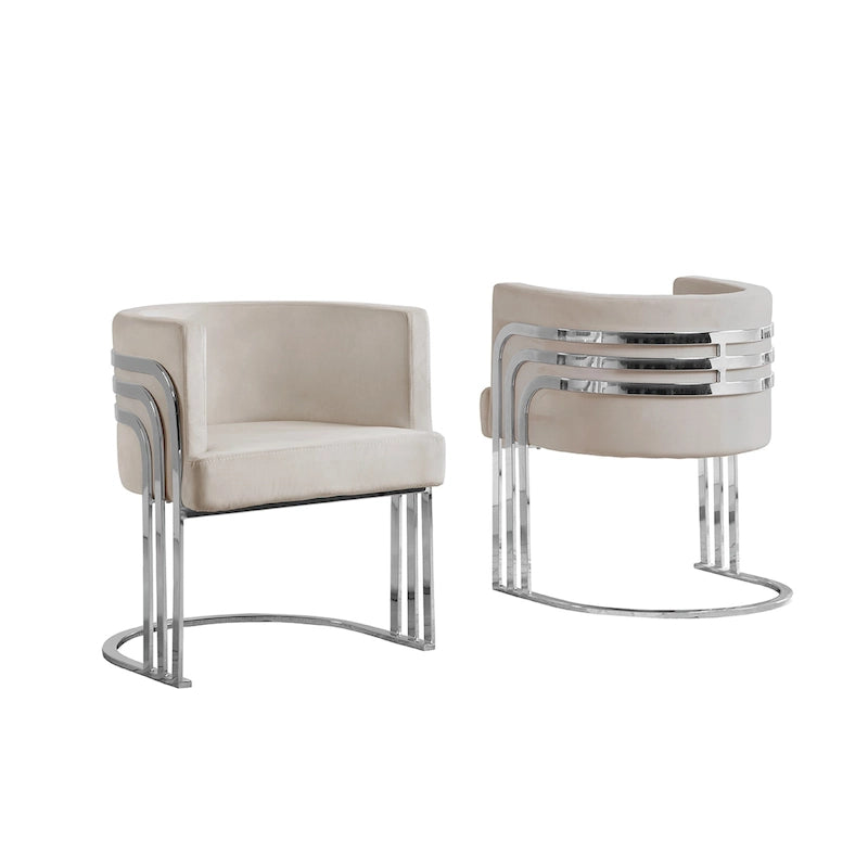 Fauteuil d'appoint barillet en velours moderne 4 couleurs avec base chromée pour 1
